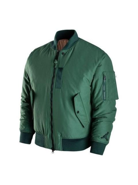 Men's Air Jordan Essentials Ma-1 Reversible Aviator Woven Padded Clothes Green Jacket DA9797-333
