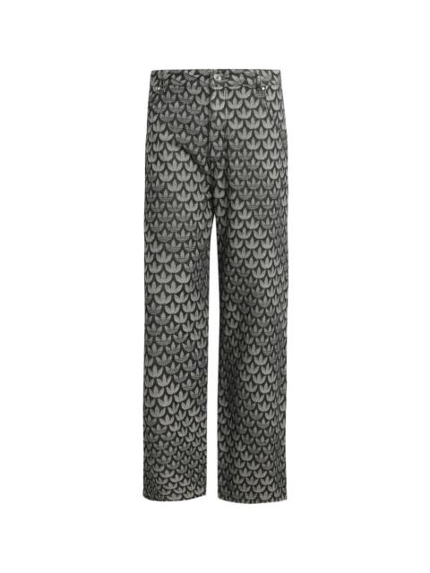 monogram-print jeans