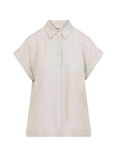 button linen shirt