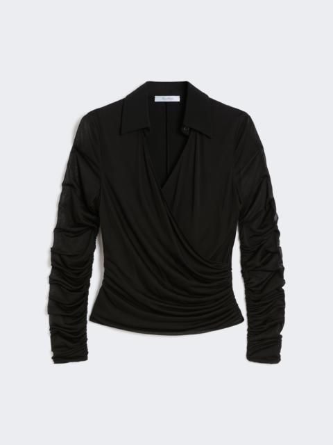 AIELLO Jersey and tulle blouse