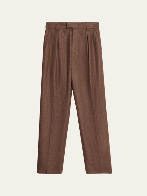 Men's Reinga Pleated Wool-Cashmere Trousers