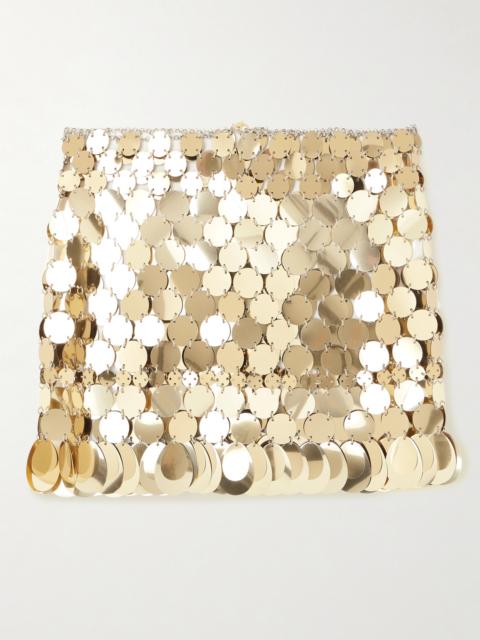 Paillette-embellished Chainmail Mini Skirt