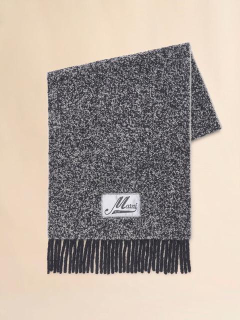 GRAY BOUCLÉ ALPACA SCARF