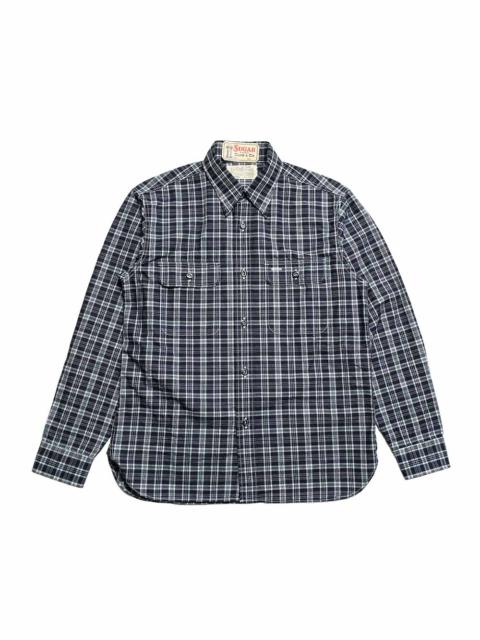 FICTION ROMANCE - 4oz. INDIGO CHECK WORK SHIRT - SC29672