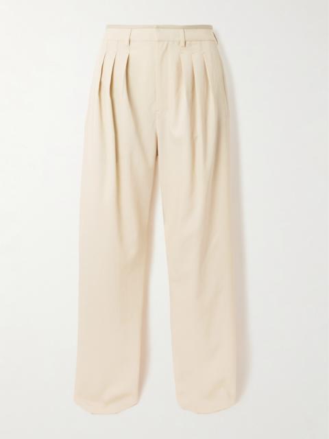 Pleated Wool-blend Straight-leg Pants