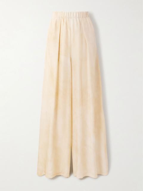 Dream pleated silk wide-leg pants Ivory