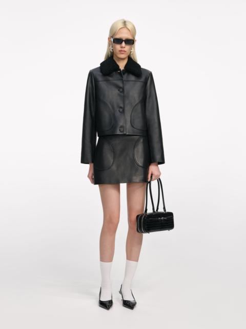 Black Cropped Leather Jacket