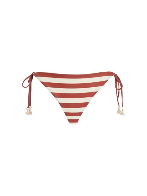 Riverside Ring-Detailed High-Waisted Bikini Bottom stripe