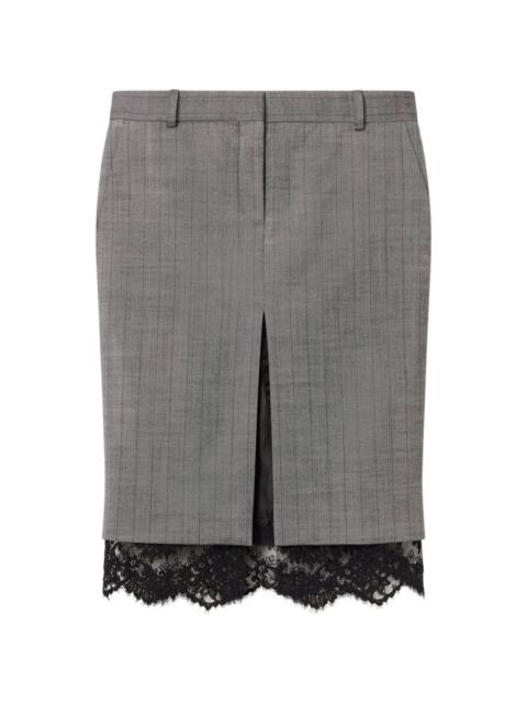 grisaille lace midi skirt