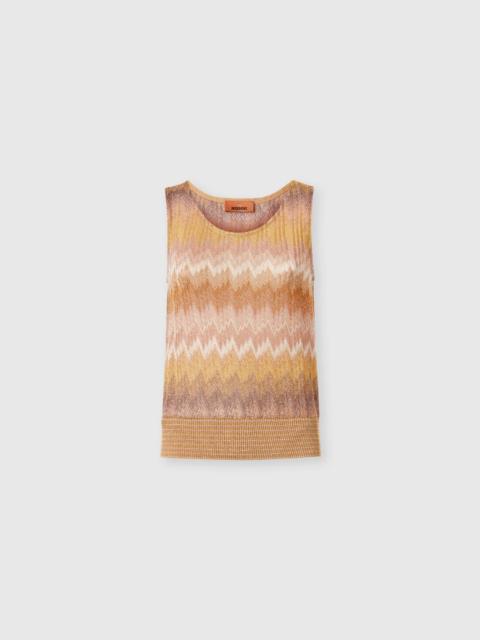 Snake-Pattern Viscose Lamé Tank Top