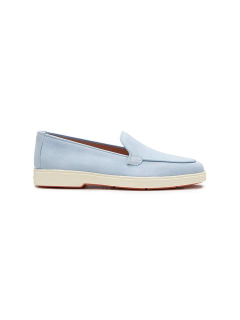 Women's light blue suede loafer