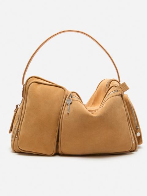 Camero Hotel suede shoulder bag - Sesame beige