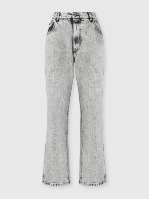 Five-Pocket Mid-Rise Bleached Denim Pants