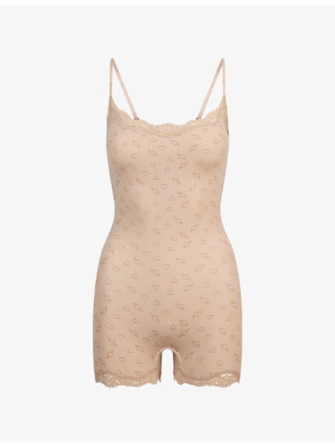 Fits Everybody Lace-Trim Jersey Onesie