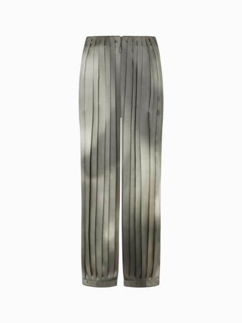 PRINTED SILK SATIN TROUSERS
