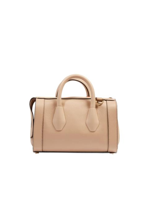 leather top-handle bowling bag