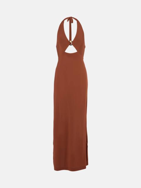 Ghiotto halterneck cutout maxi dress