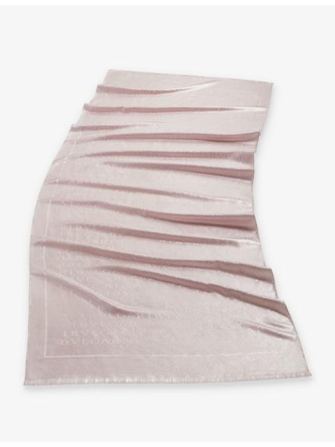 Lettere Maxi logo-print silk and wool-blend scarf