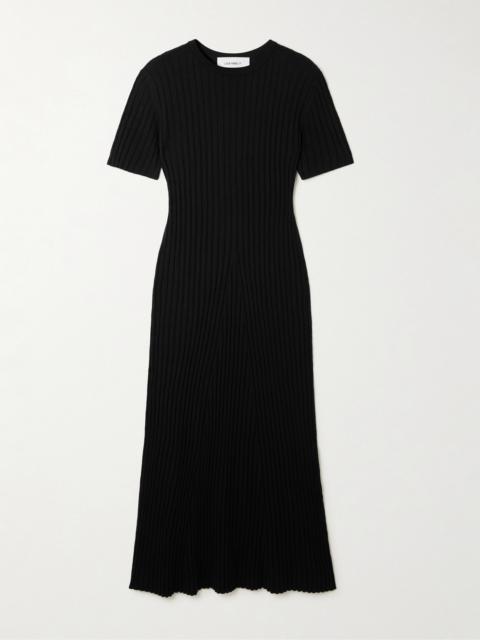 Isabela Ribbed Cotton And Cashmere-blend Midi Dress
