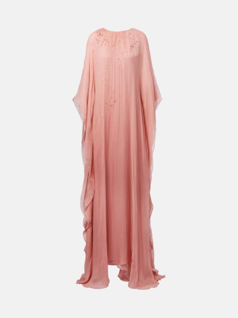 Embellished silk kaftan
