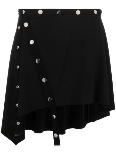 press-stud asymmetric miniskirt