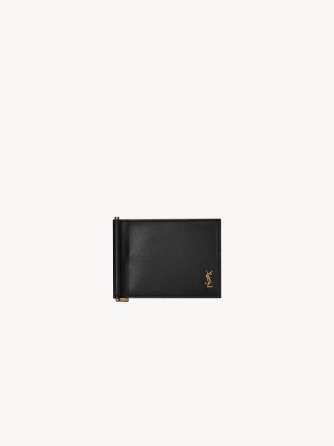 TINY CASSANDRE BILL CLIP WALLET IN SHINY LEATHER