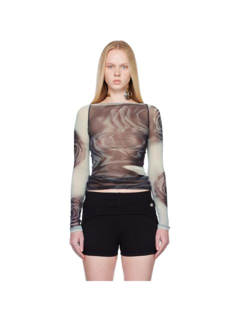 Black & Gray 'The Blurry Roses' T-shirt