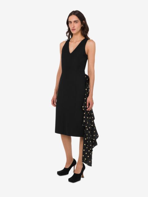 POLKA DOTS WOOL BLEND DIAGONAL DRESS