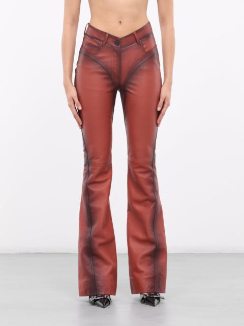 Leather Bootcut Trousers