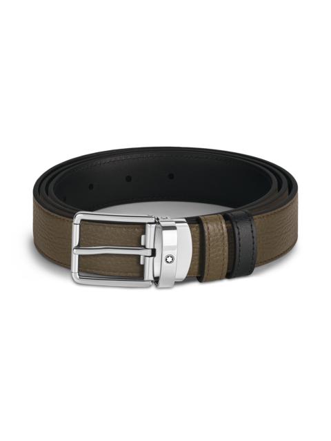 EVERYDAY BUCKLE KHAKI/BLACK 30MM REVERSIBLE LEATHER BELT