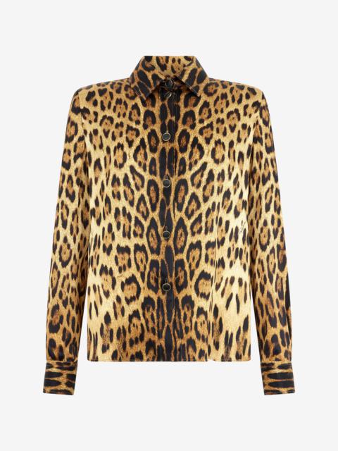 Silk Shirt With Jaguar Skin Print