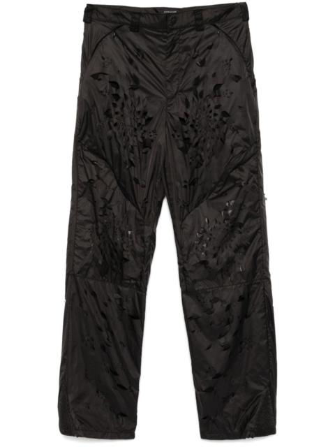 laser-slashed petal trousers