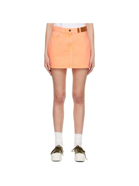 Orange Denim Mini Skirt