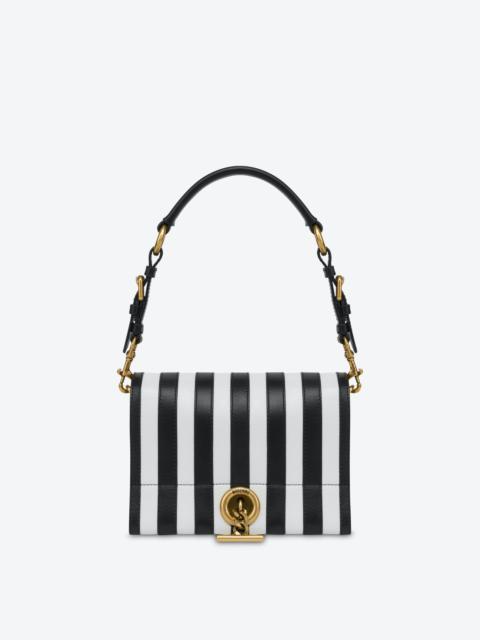 CALFSKIN STRIPED SHOULDER BAG