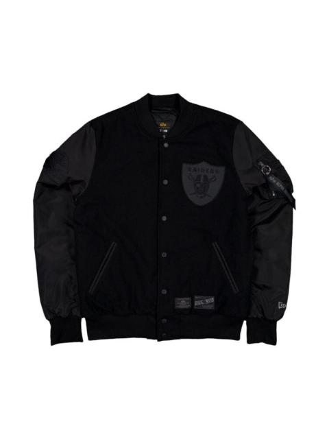 LAS VEGAS RAIDERS X ALPHA X NEW ERA WOOL VARSITY MA-1 BOMBER JACKET