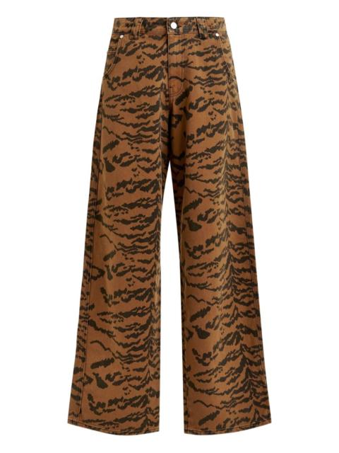 tiger-print jeans