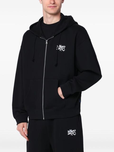 logo-print zip-up hoodie