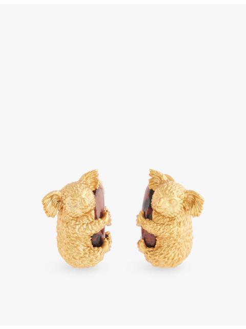 Mira Koala 16ct Gold-Plated Brass Hoop Earrings