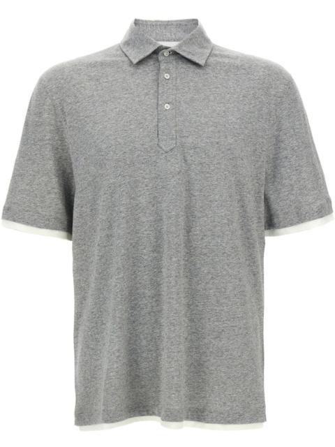 mélange-effect polo shirt