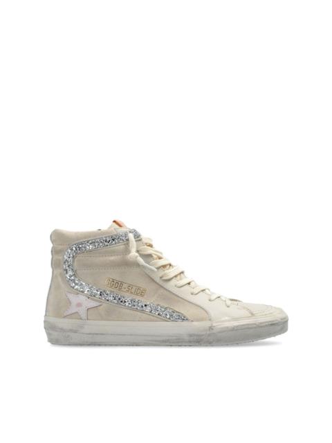 Slide high-top suede sneakers