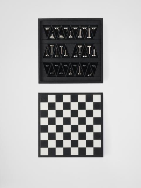 Saffiano leather chess set