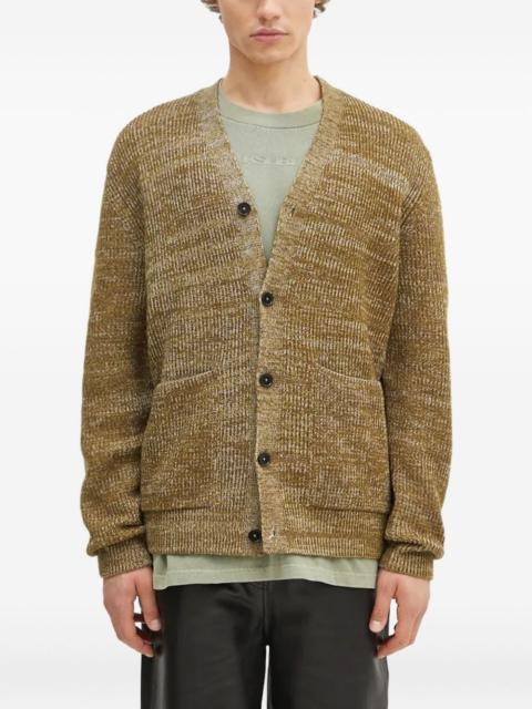 textured patch-pocket cardigan