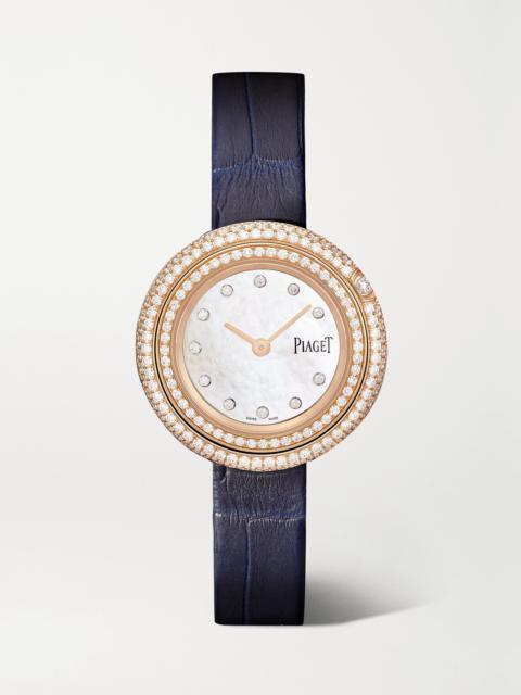 Possession 29mm 18-karat Rose Gold, Alligator And Diamond Watch