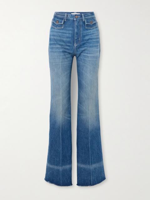 Frayed High-rise Flared Jeans