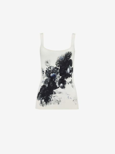 Women's Chiaroscuro Camisole in White/black/blue