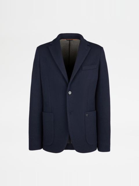 BLAZER IN CASHMERE BLEND JERSEY - BLUE