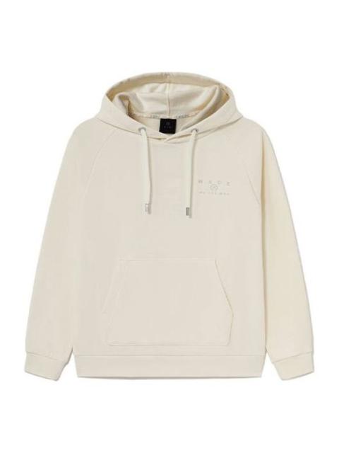 Li-Ning Wade Series Alphabet Pattern Fleece Lined Pullover Hoodie 'Cream White' AWDS115-6