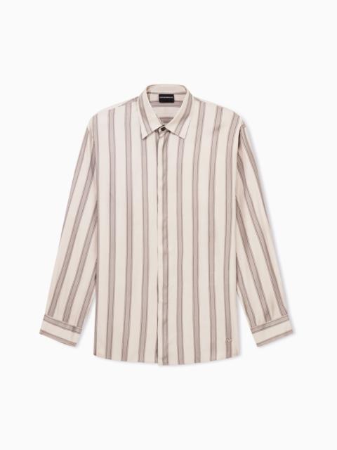 COMFORT-FIT, FLUID VISCOSE SHIRT WITH AN ALL-OVER PRINT