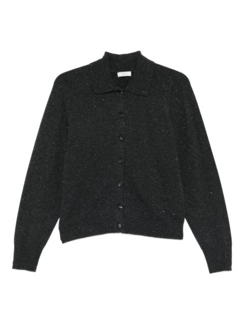 polo-collar cardigan