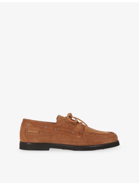 Lace-Up Suede Loafers